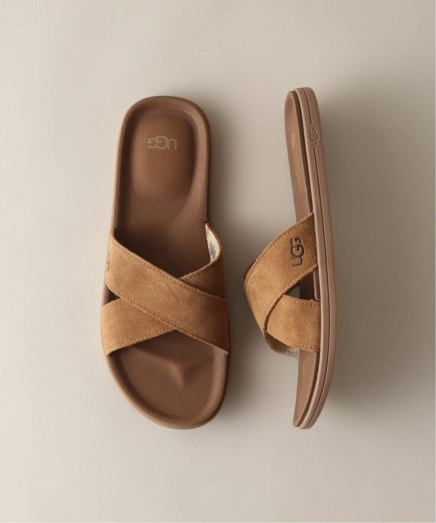 tan brookside slide sandals