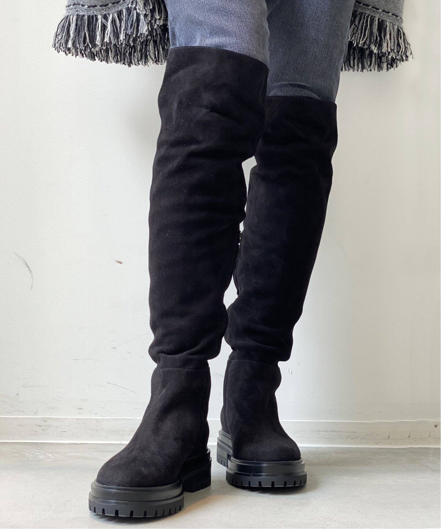GIANVITO ROSSI/ジャンヴィト ロッシ】Suede Knee high boots（ロング 