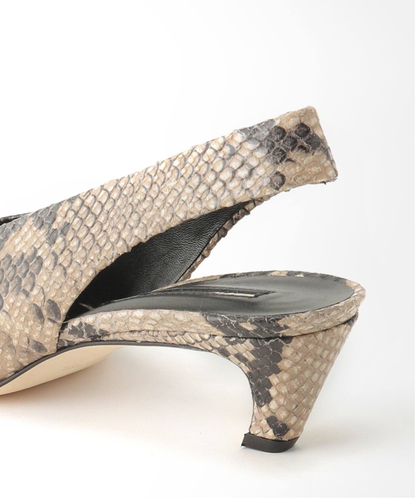 BRENTA/ブレンタ】Python Back Strap 4cm Heel Mule（サンダル）｜L 