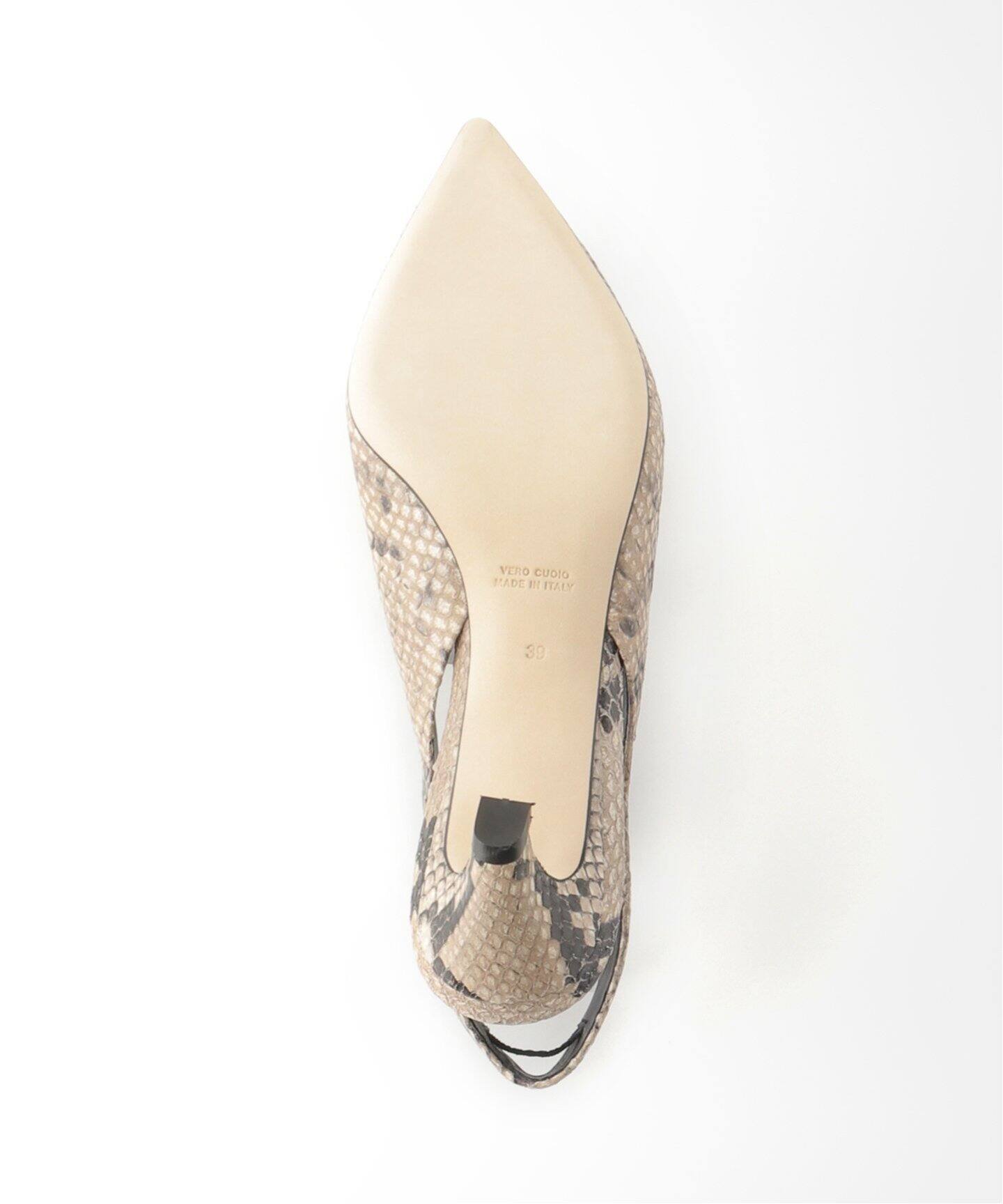 BRENTA/ブレンタ】Python Back Strap 4cm Heel Mule（サンダル）｜L 