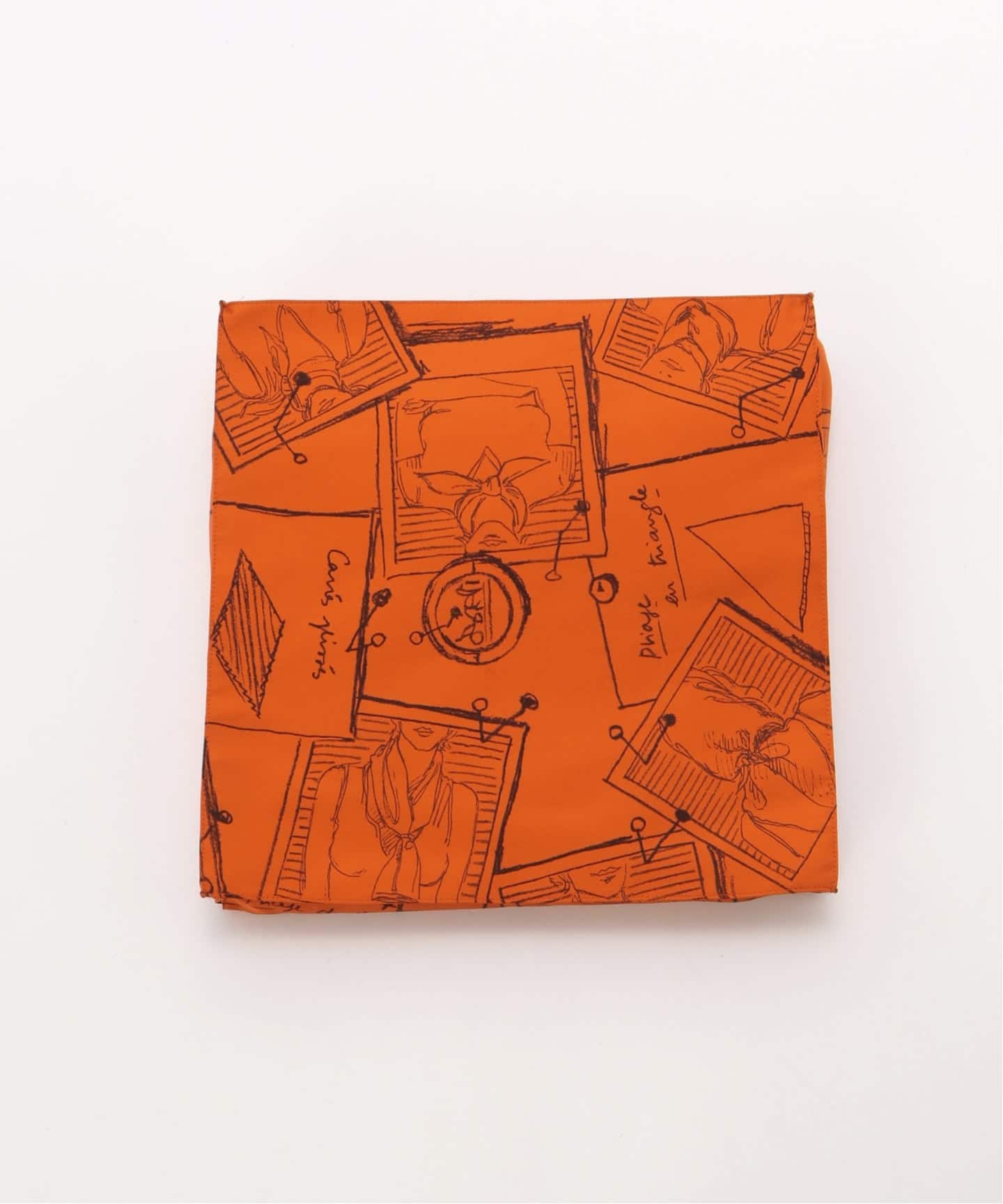 HERMES Twilly Pocket バンダナ・スカーフ オレンジ/クリーム HERMES