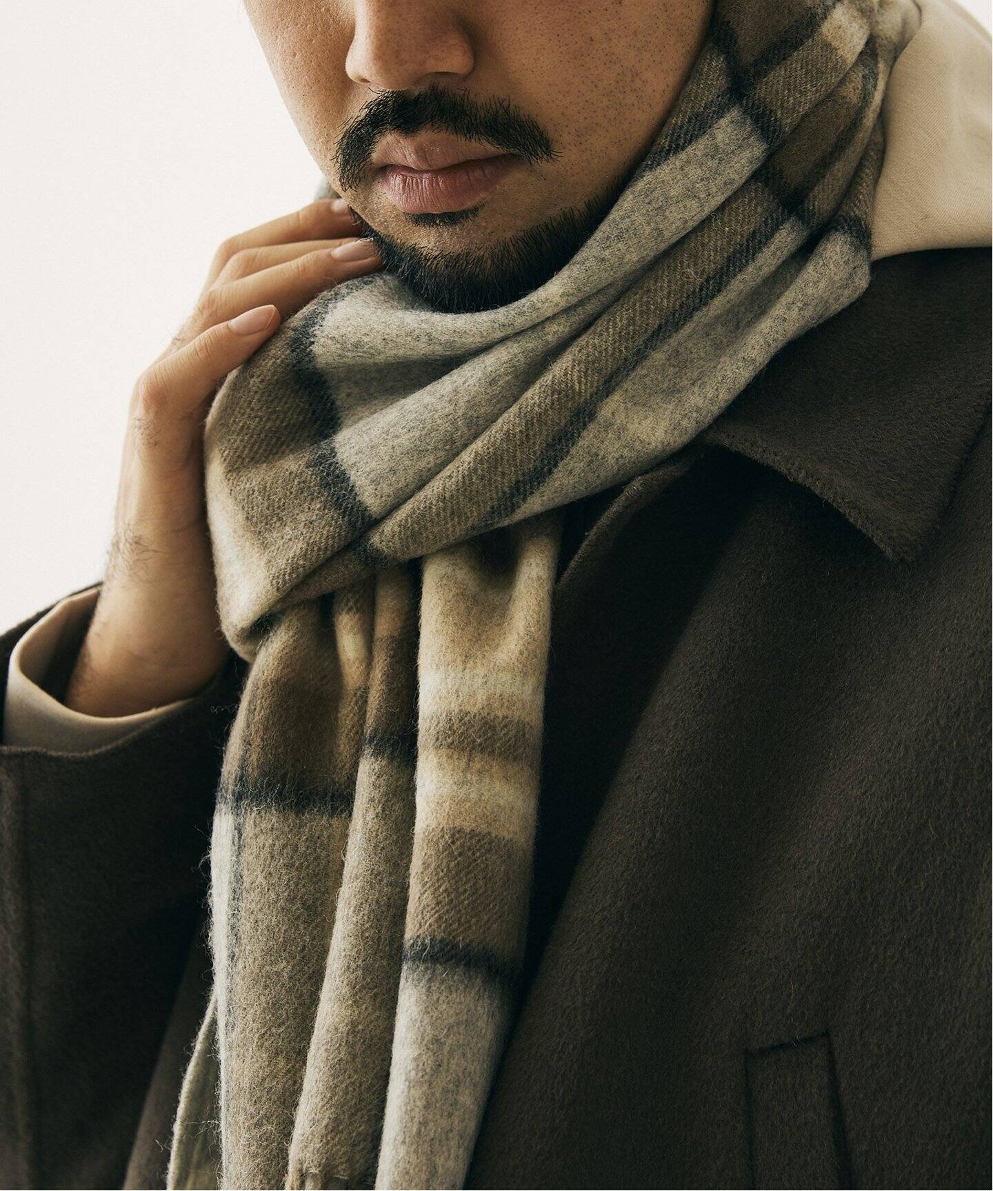 TWEEDMILL / ツイードミル】 LAMBSWOOL チェックマフラー 50cm×190cm ...