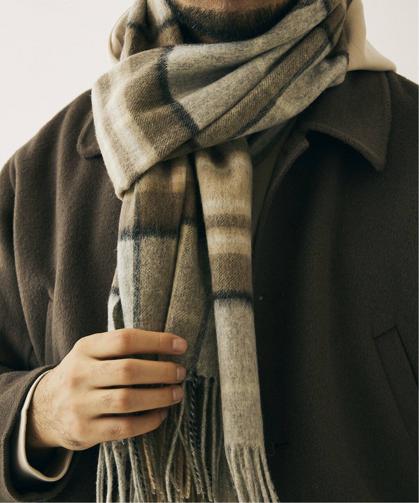 TWEEDMILL / ツイードミル】 LAMBSWOOL チェックマフラー 50cm×190cm ...