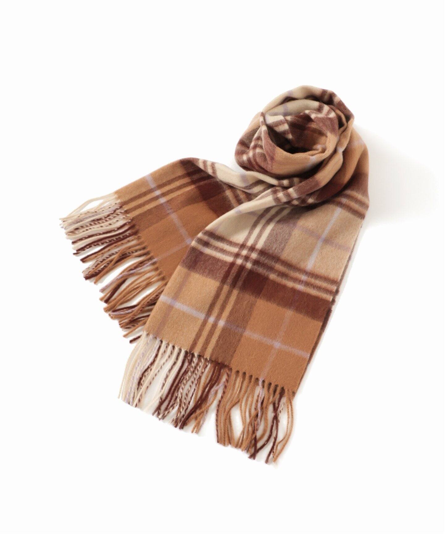 TWEEDMILL / ツイードミル】 LAMBSWOOL チェックマフラー 50cm×190cm ...