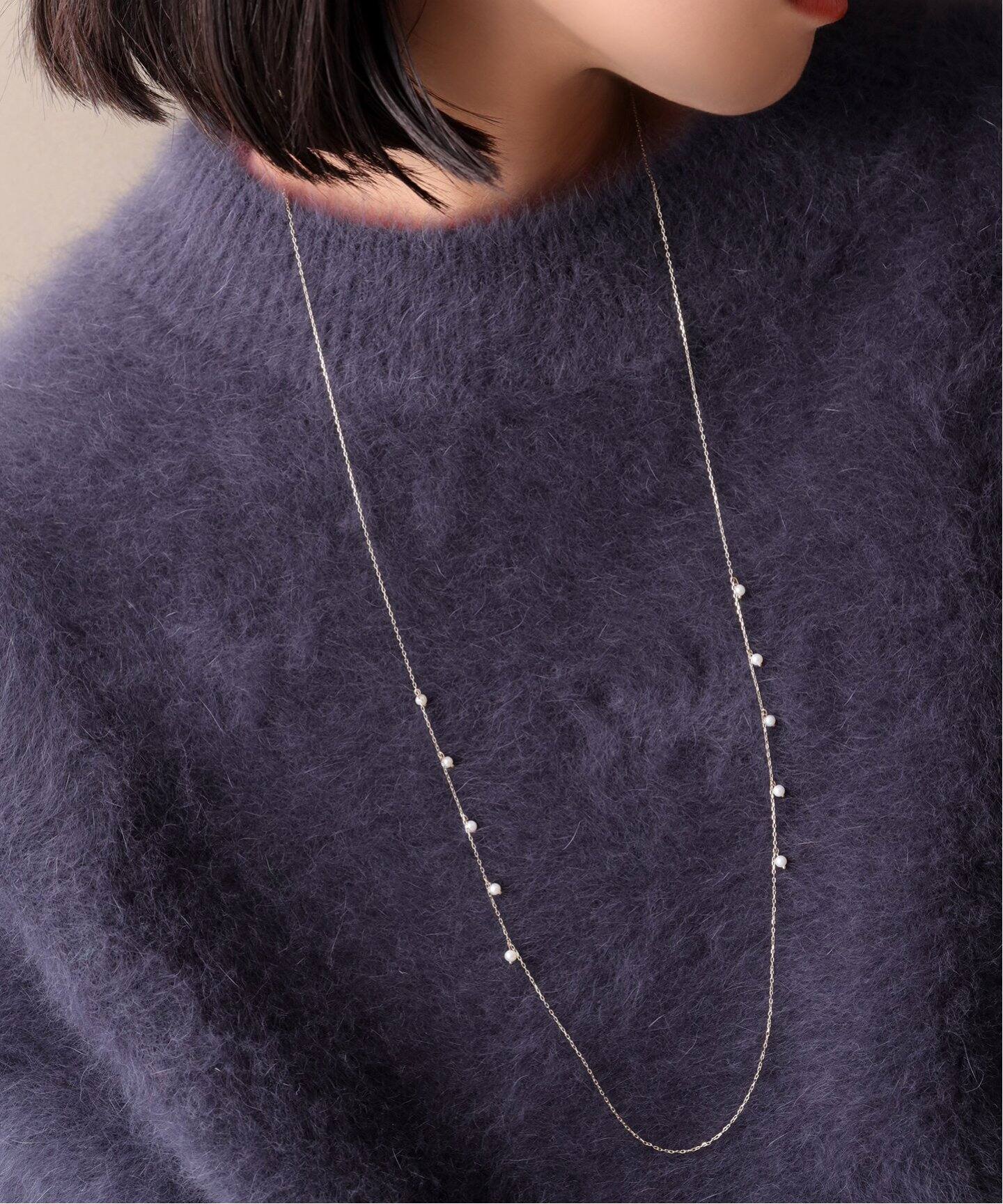 サイドポイントパール80cmネックレス K10（ネックレス）｜Lilas（リラ 