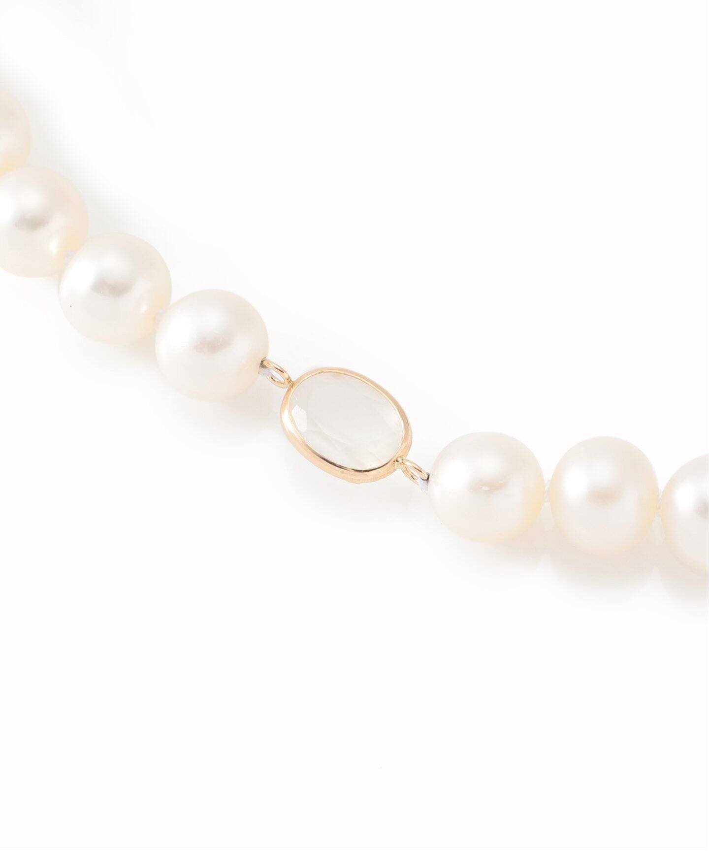 ムーンストーンモチーフ*パール40cmネックレス K10（ネックレス 