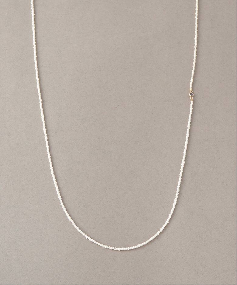 アイオライトモチーフ*シードパール80cmネックレス K10（ネックレス 
