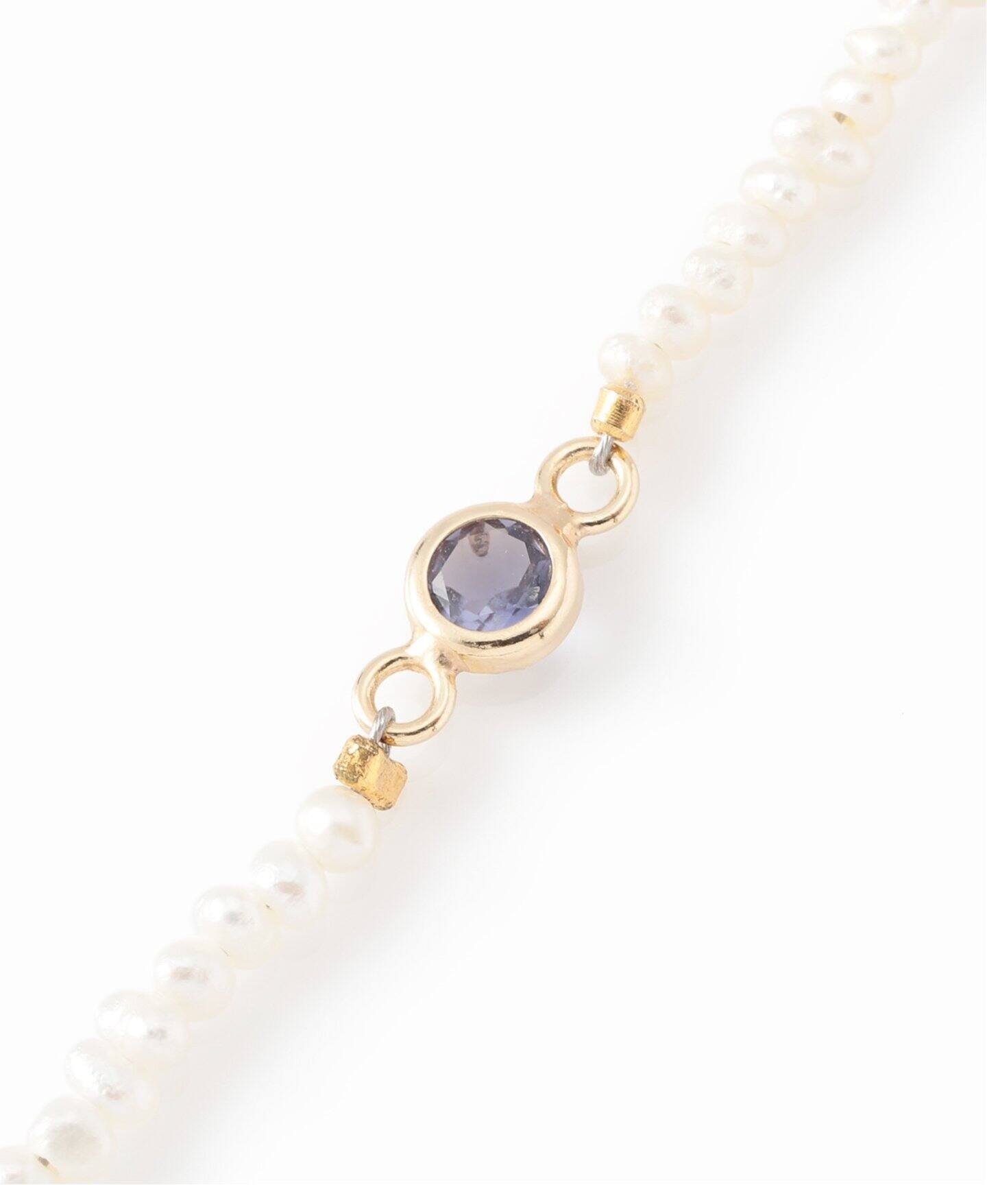 アイオライトモチーフ*シードパール80cmネックレス K10（ネックレス 