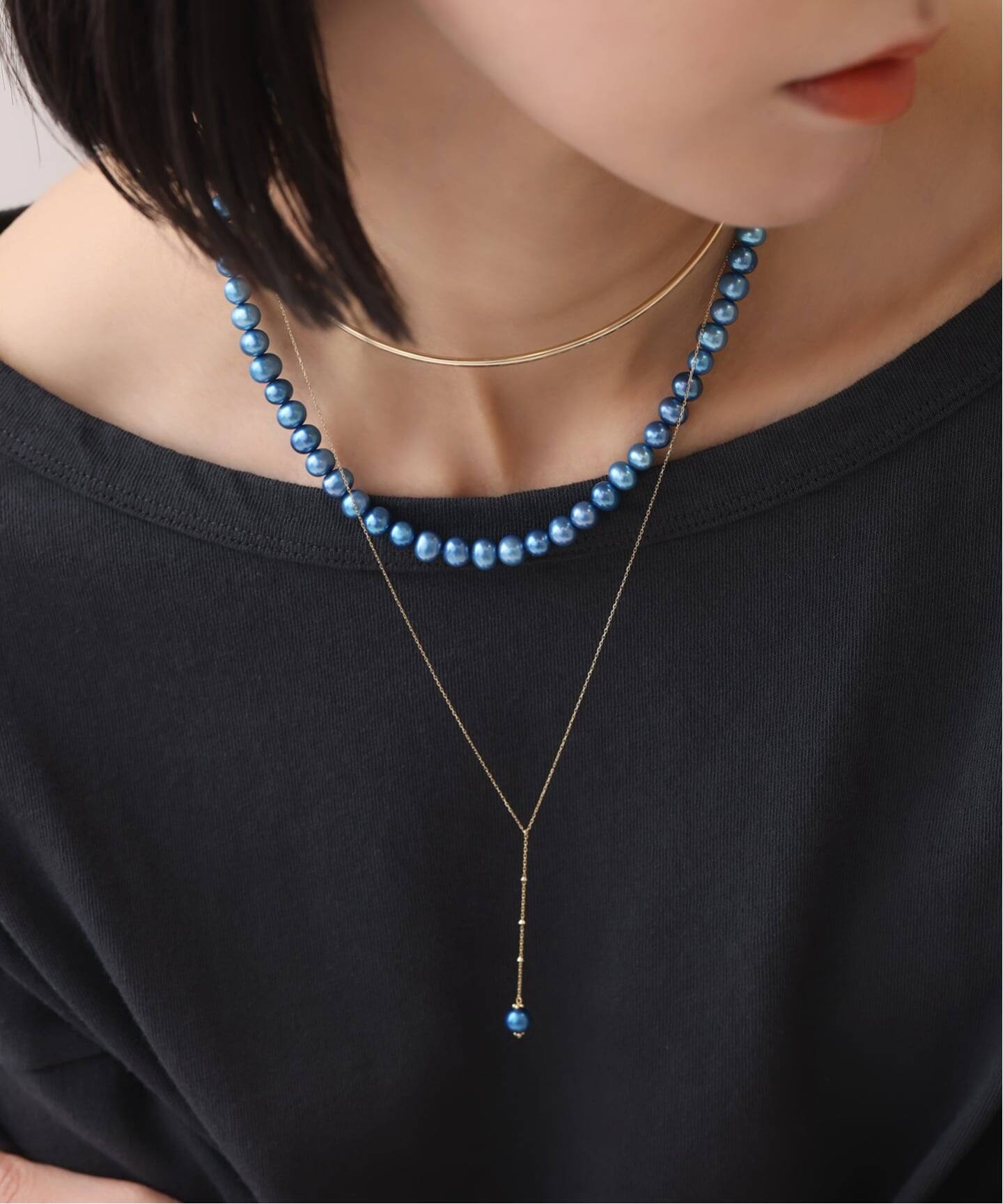 インディゴパール40cmネックレス K10（ネックレス）｜Lilas（リラ）の  