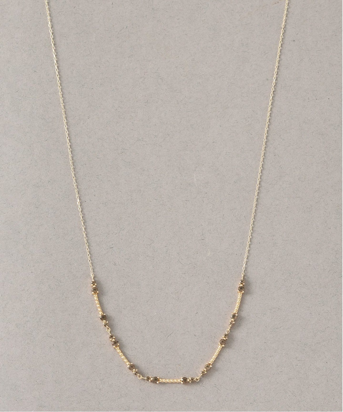 スモーキークォーツラインモチーフネックレス K10（ネックレス