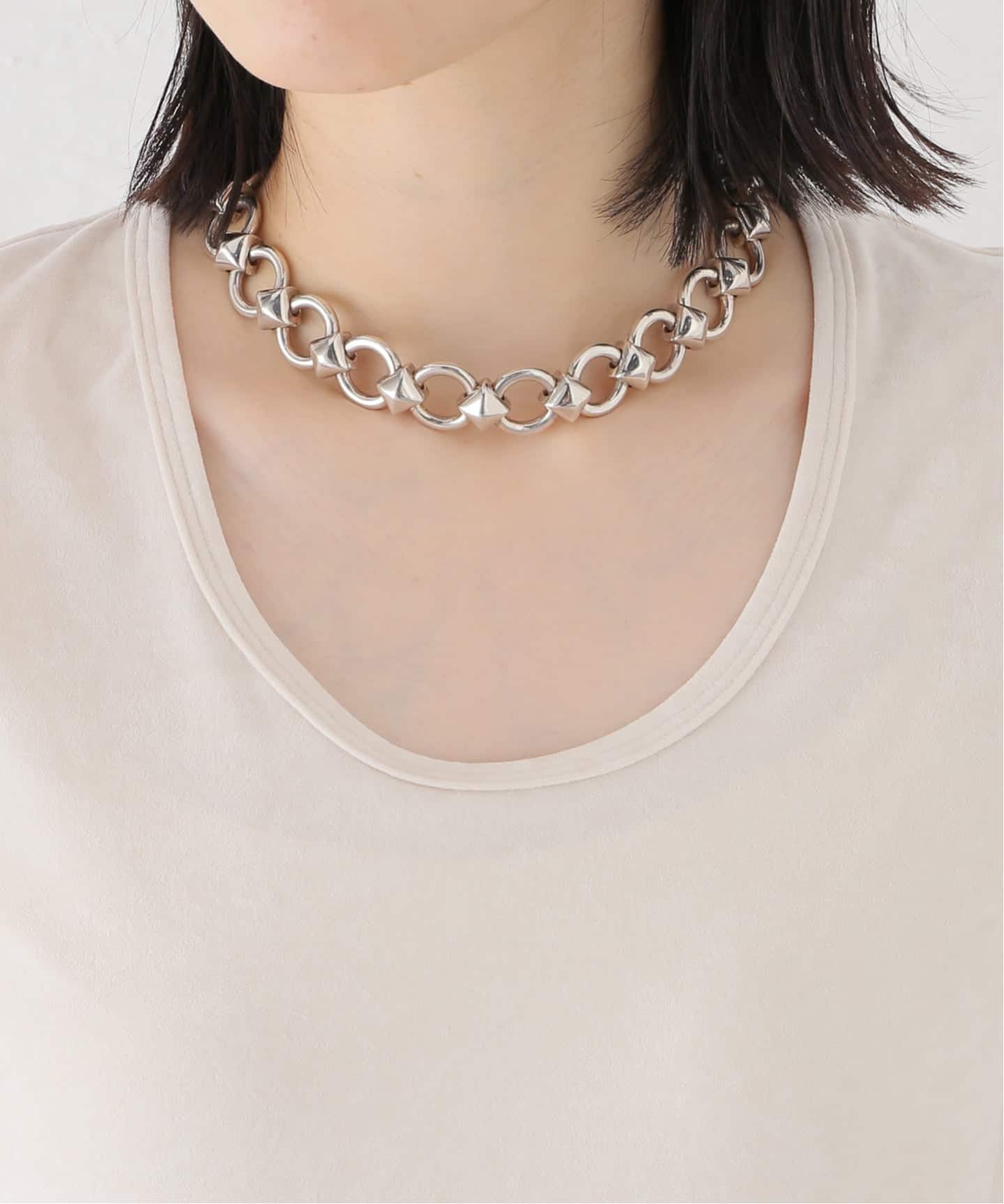 エルメス　ヴィンテージ　甲丸　チェーンネックレス 希少！ヴィンテージ】 HERMES エルメス シルバー925 甲丸
