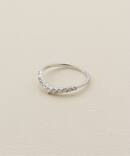 PT950 0.3ct diamond curve ring H&C