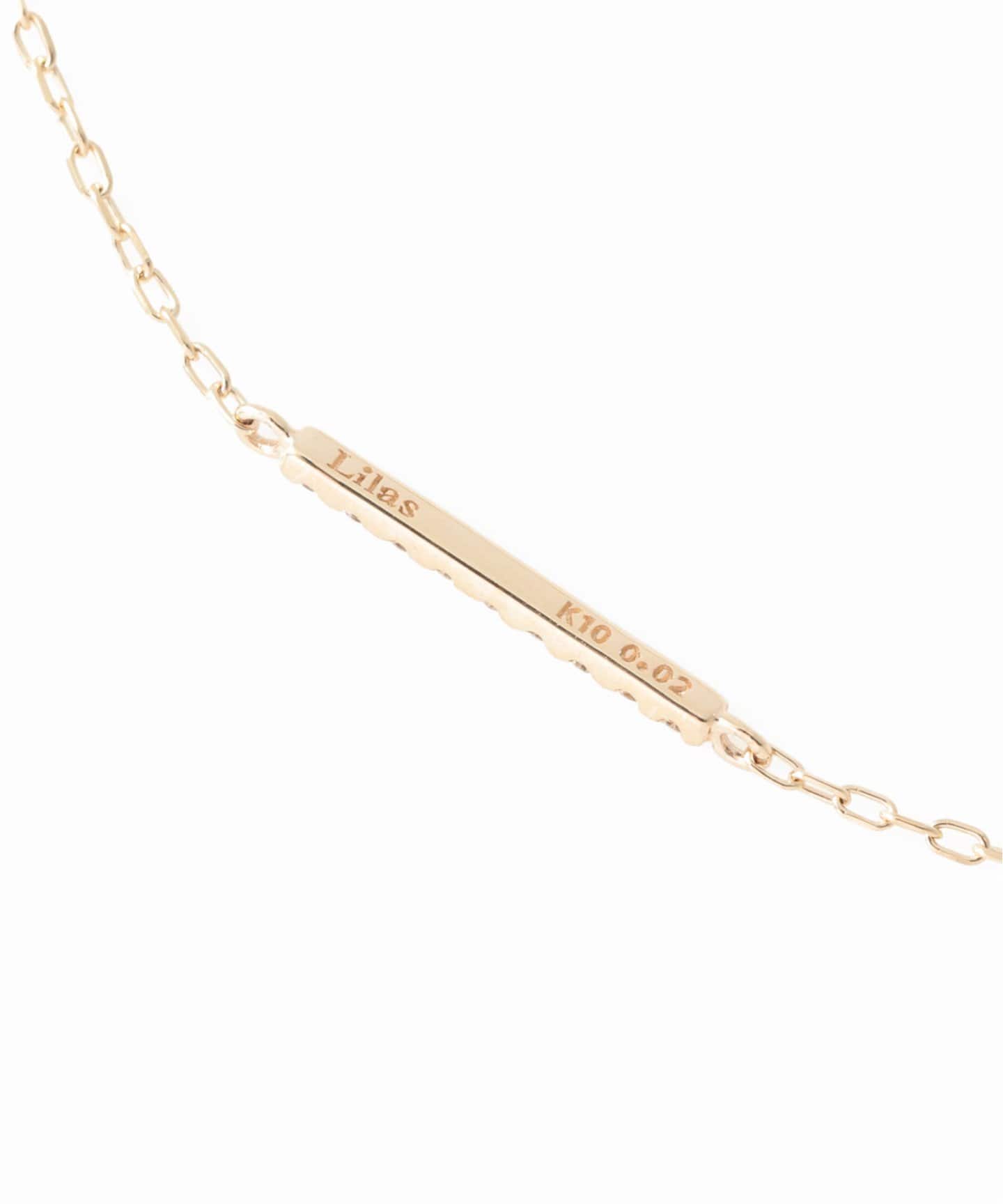 Lilas ダイヤ10mmバーブレスレット K10 ダイヤダブルサークルモチーフブレスレット K10（ブレスレット