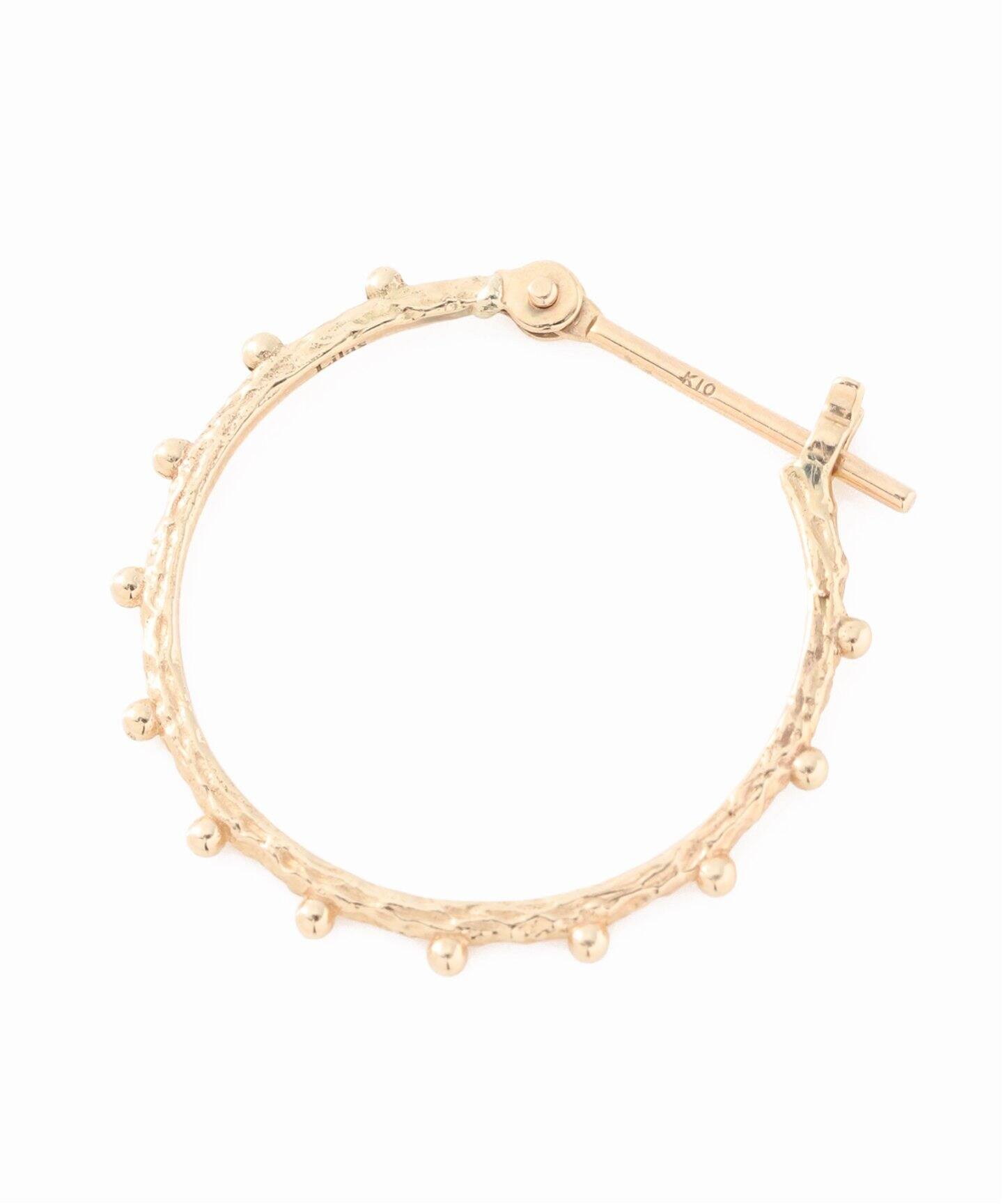 ボール*テクスチャーフープピアス K10（両耳）（ピアス（両耳用