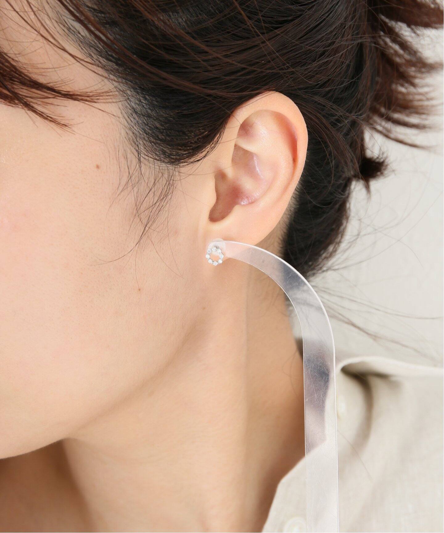 18KWG 0.2ct ダイヤモンド サークルピアス(両耳)（ピアス（両耳用 