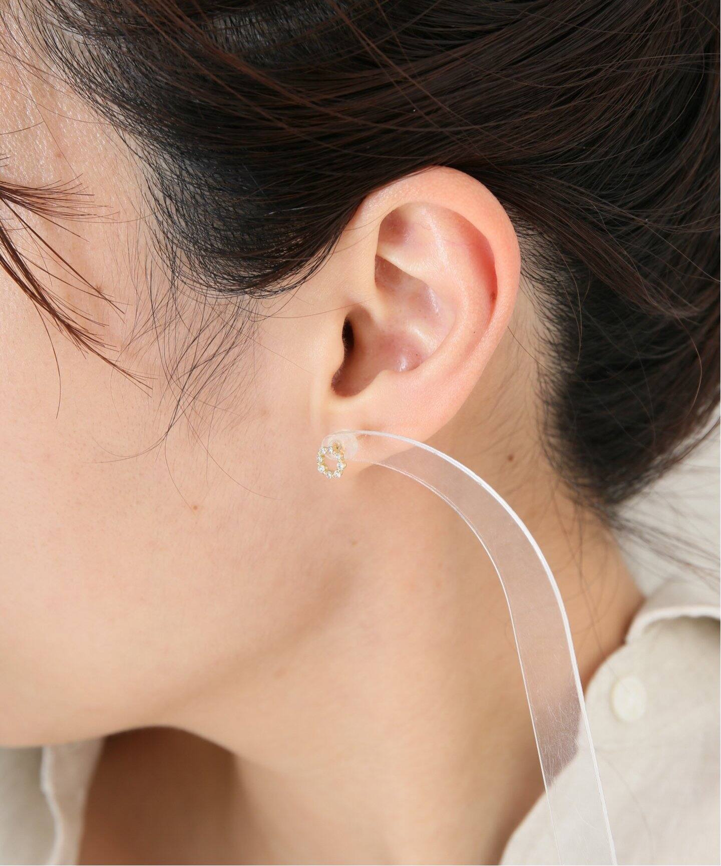 18KYG 0.2ct ダイヤモンド サークルピアス(両耳)（ピアス（両耳用 