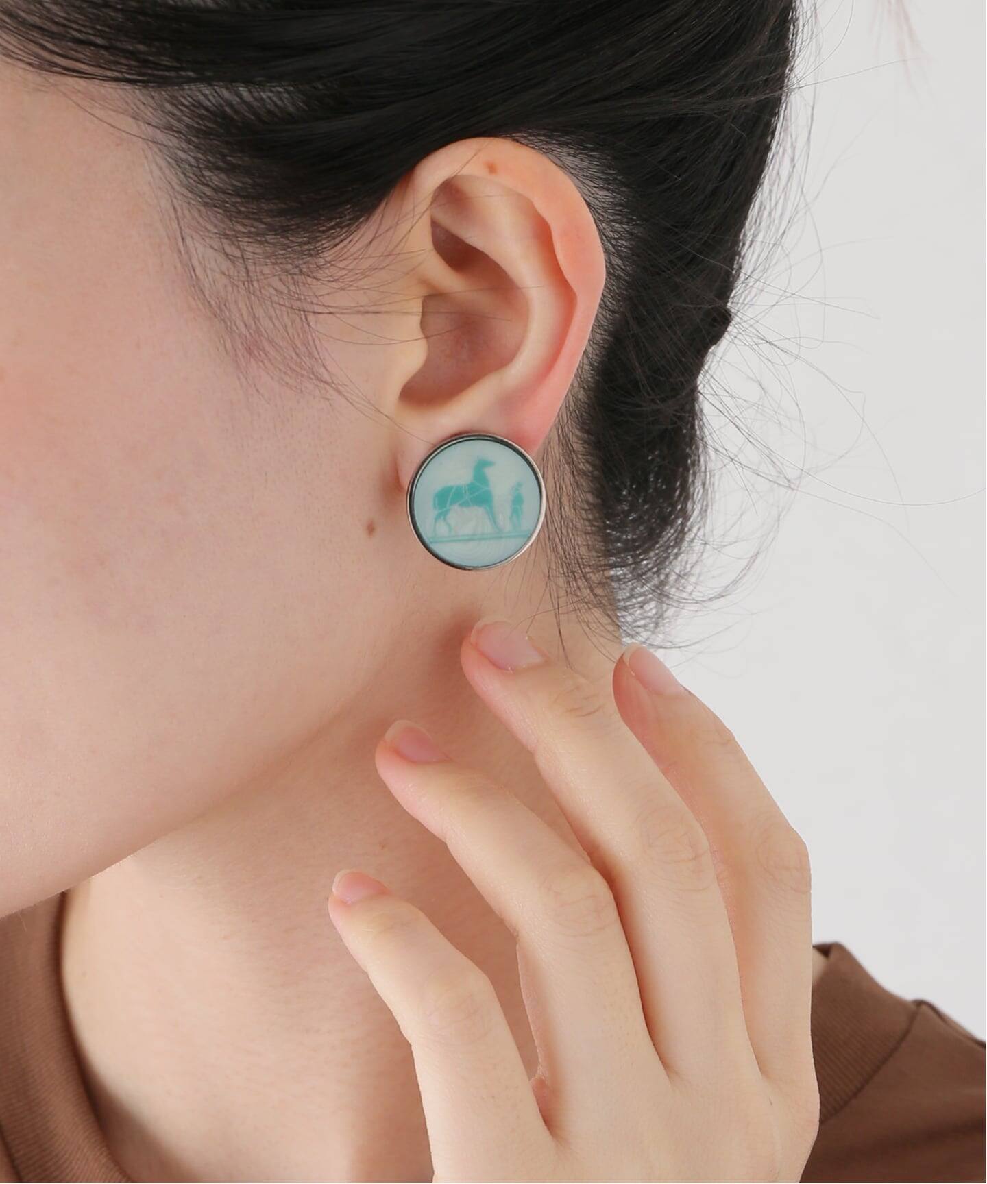 VINTAGE HERMES/エルメス】Corozo earring(両耳)(イヤリング VINTAGE HERMES/エルメス】Corozo earring(両耳)(イヤリング