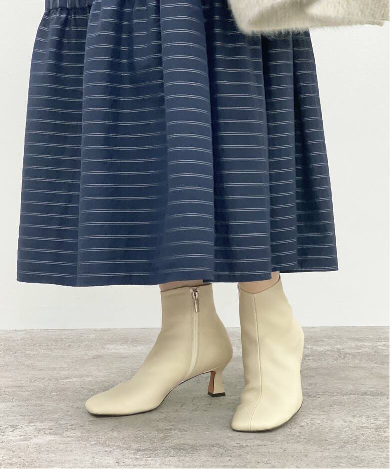 TAEKO HIGASHIHARA×GRISE 5.5レザースクエアソフトショートブーツ 