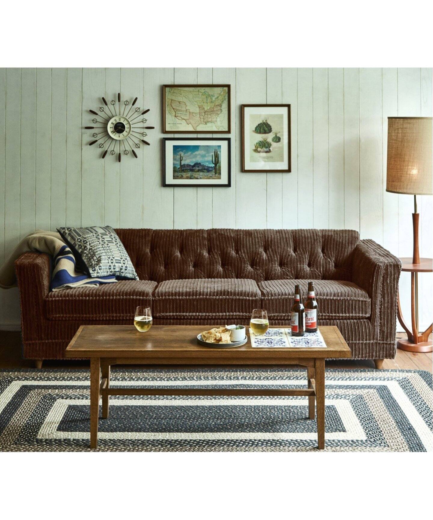 大型商品》LAKEWOOD SOFA ダークブラウン W214 レイクウッドソファ 