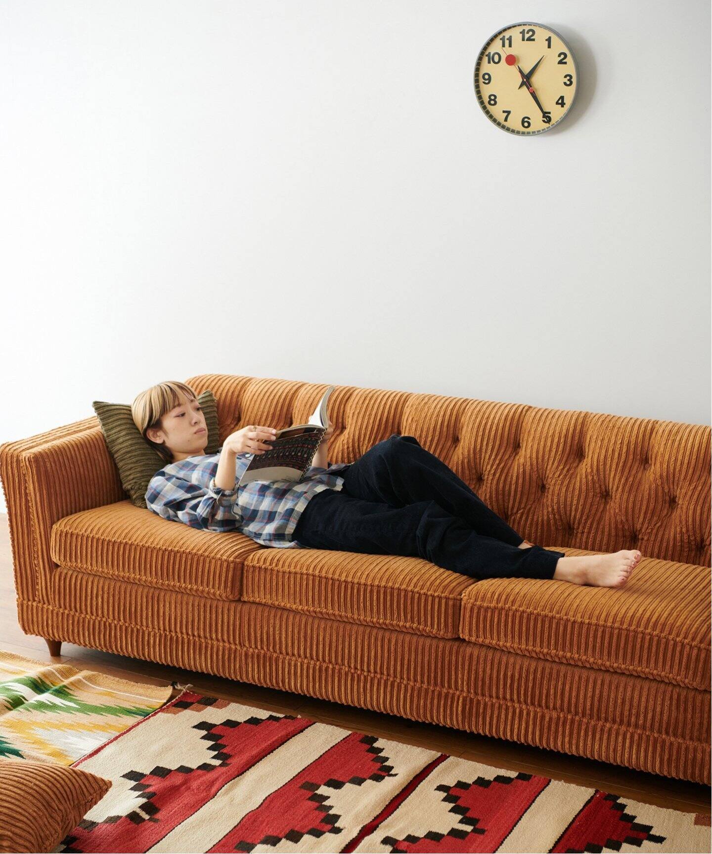 大型商品》LAKEWOOD SOFA 3P マスタードW214 レイクウッドソファ 