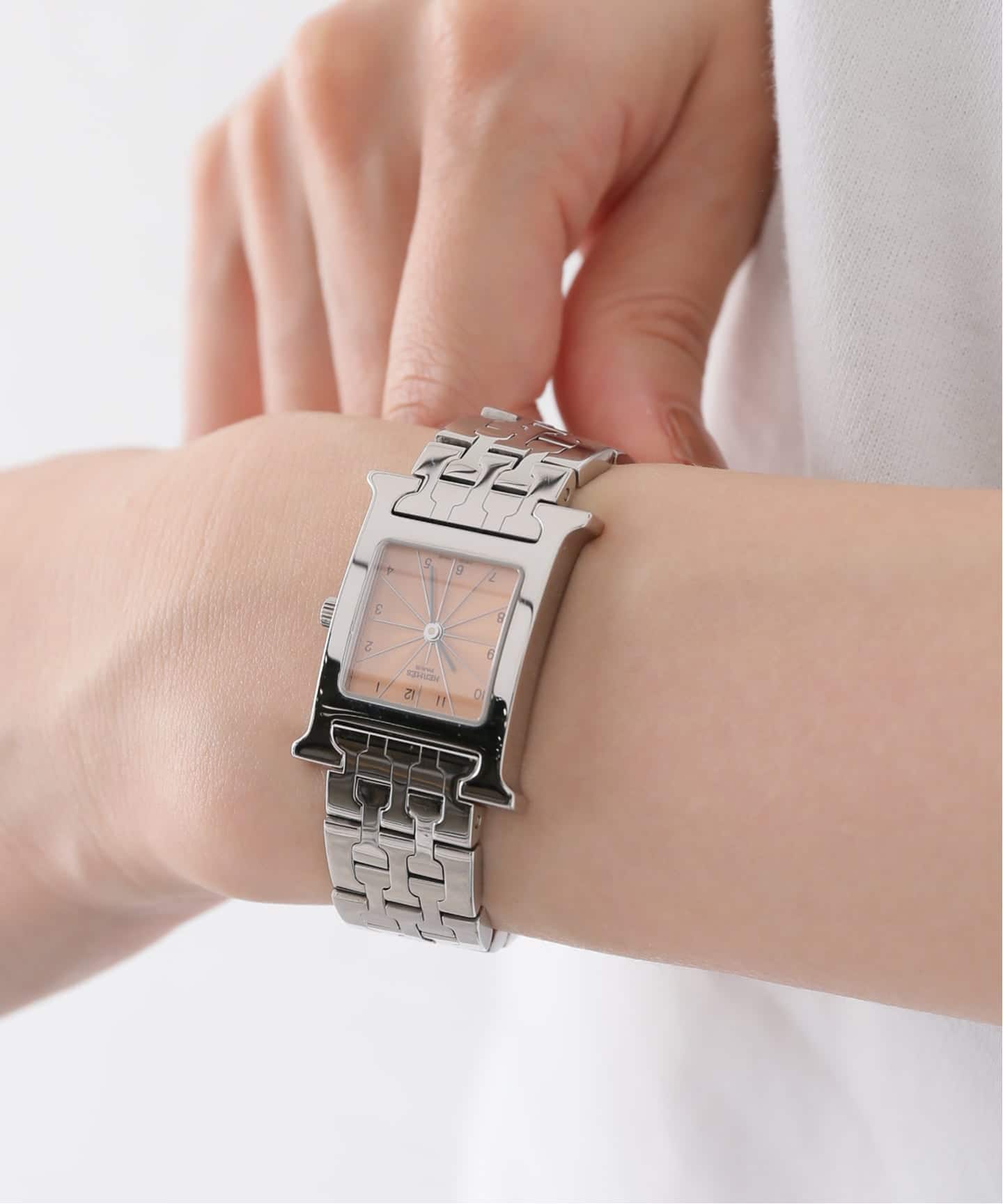 Web限定 HERMES H Watch Pink / Bracelet（ヴィンテージ）｜HIROB