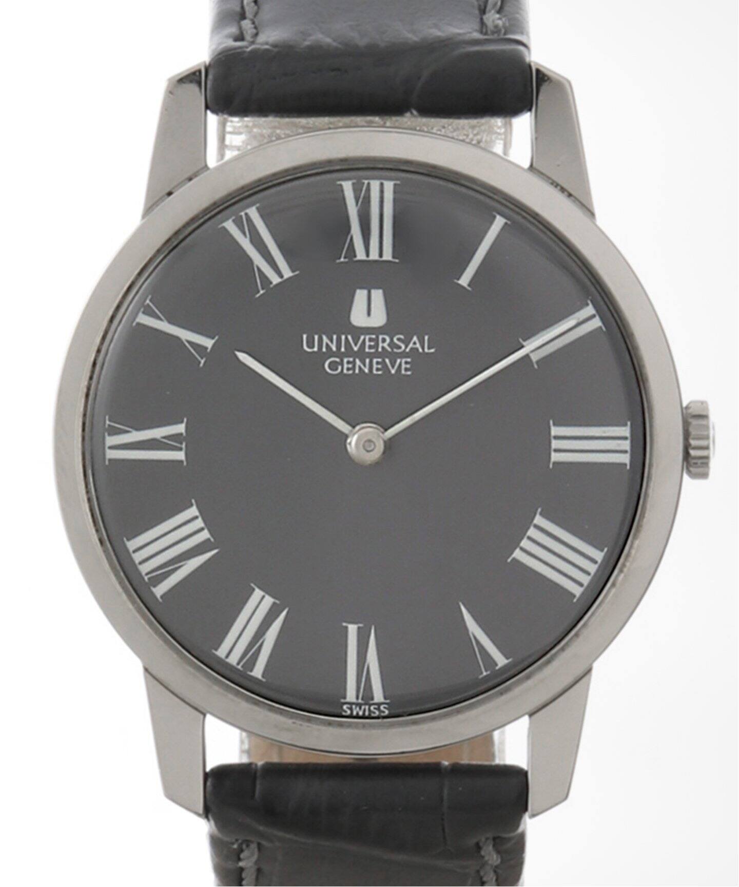 UNIVERSAL GENEVE】スーパースリム グレーダイヤル 手巻き式【ウォッチ 
