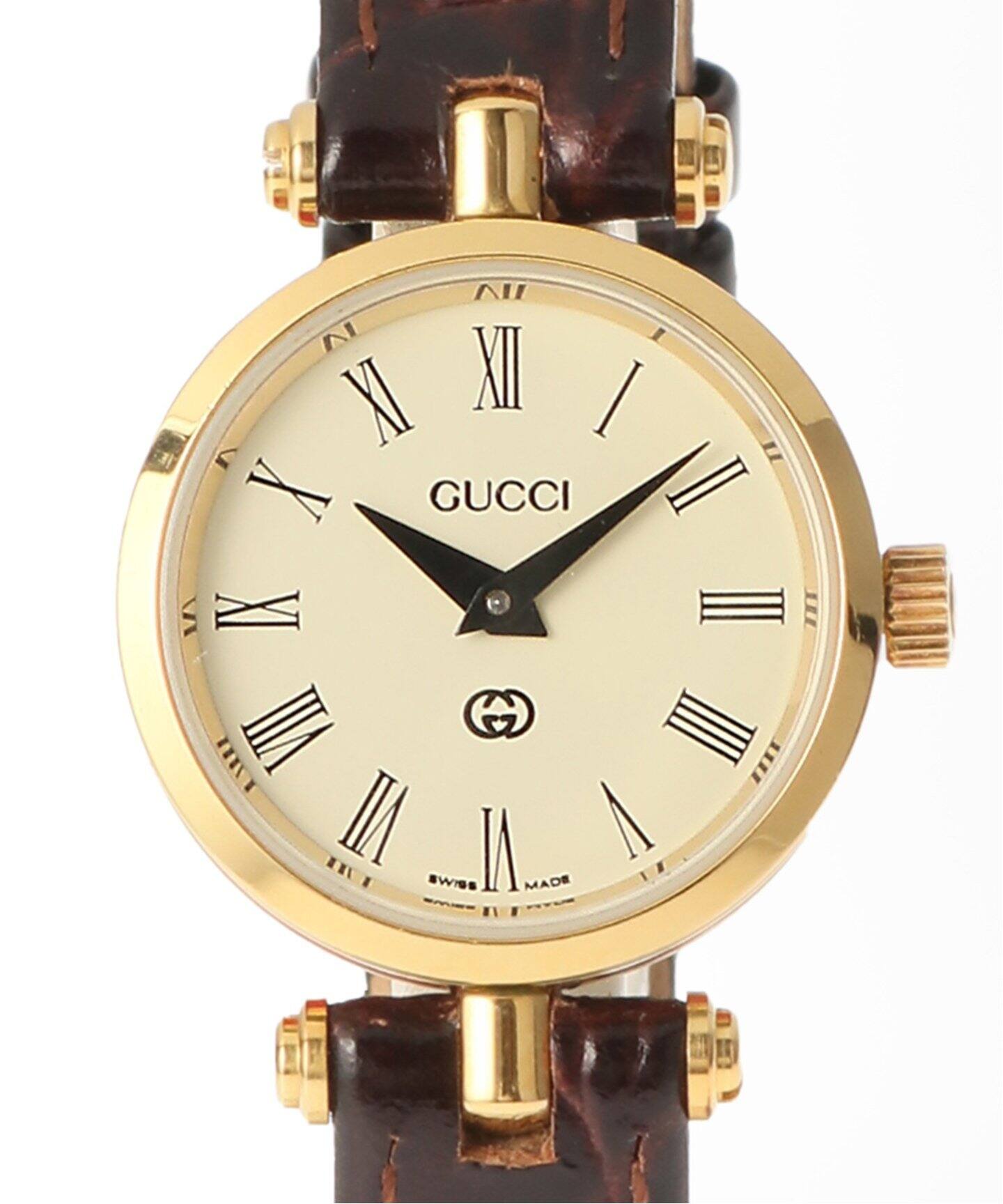 488 GUCCI グッチ時計ローマベゼルゴールドレディース腕時計 