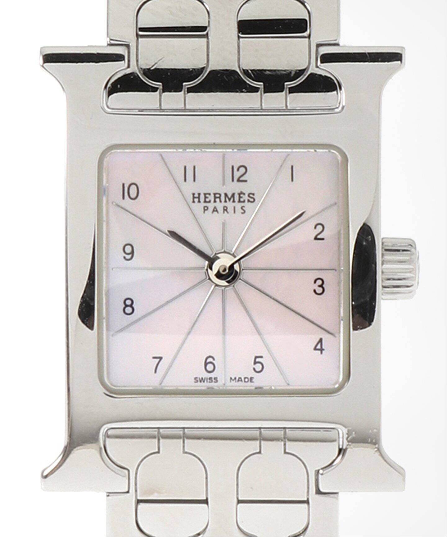 HERMES/エルメス】 mini H Watch ピンクシェルダイヤル【 ウォッチ  