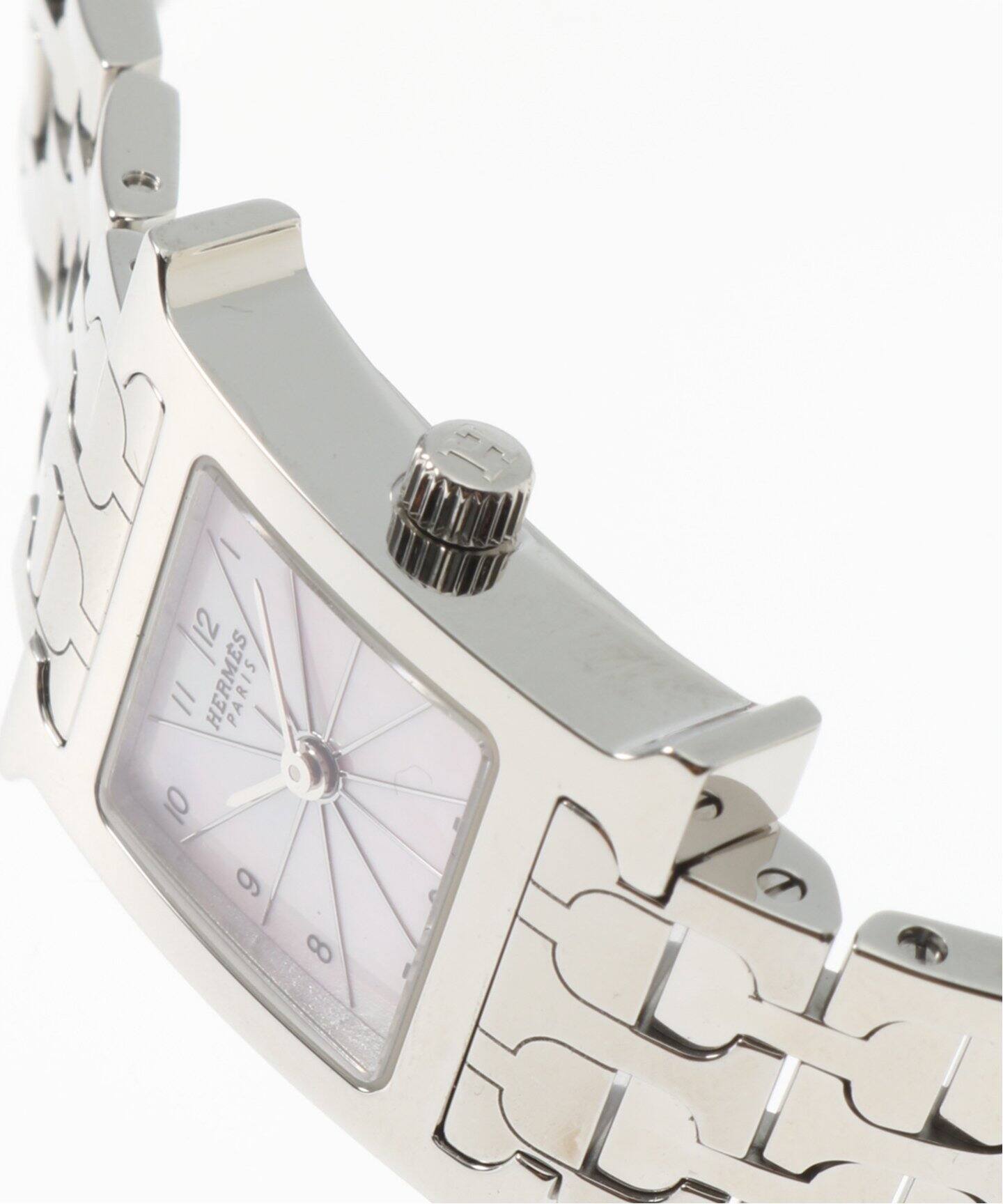 HERMES/エルメス】 mini H Watch ピンクシェルダイヤル【 ウォッチ  