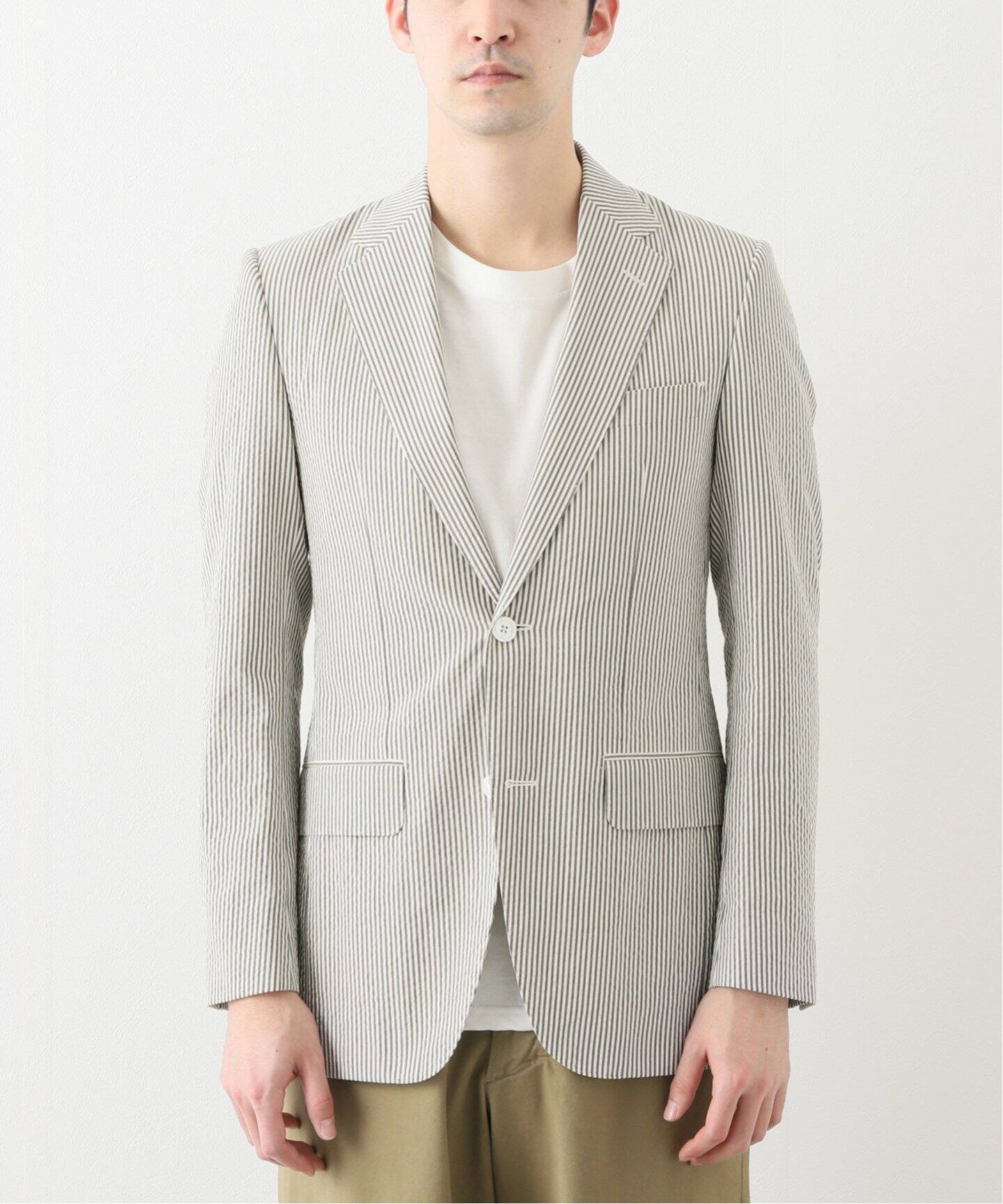 HUSBANDS/ハズバンズ】SEERSUCKER JACKET（テーラードジャケット）｜L