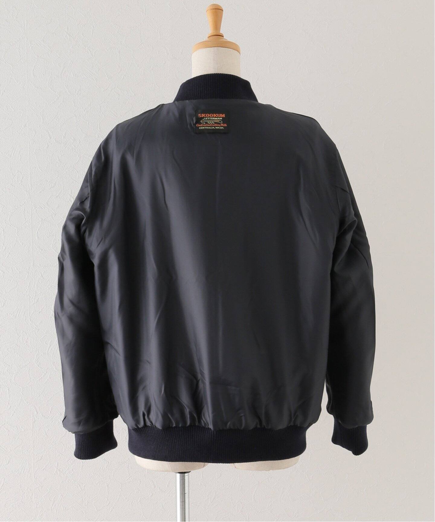USA製 レターマンジャケット 38 黒×紺 スタジャン アワードジャケット USA製 レターマンジャケット 38 黒×紺 スタジャン アワードジャケット
