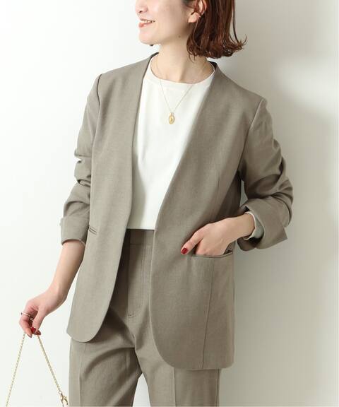追加 リネンライクノーカラージャケット Spick And Span スピック スパン 公式のファッション通販 Baycrew S Store