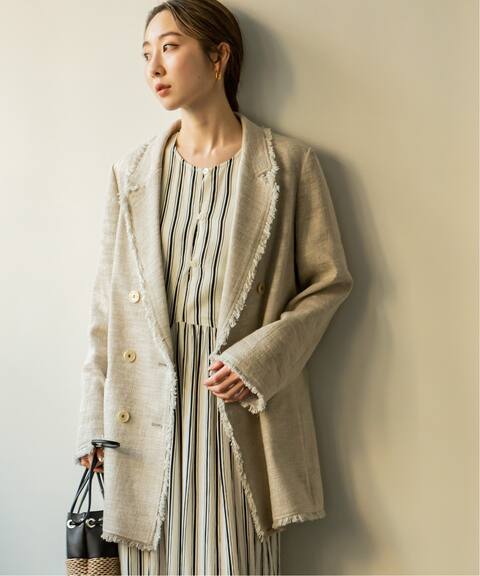 スラブツイードダブルテーラードジャケット Noble ノーブル 公式のファッション通販 Baycrew S Store