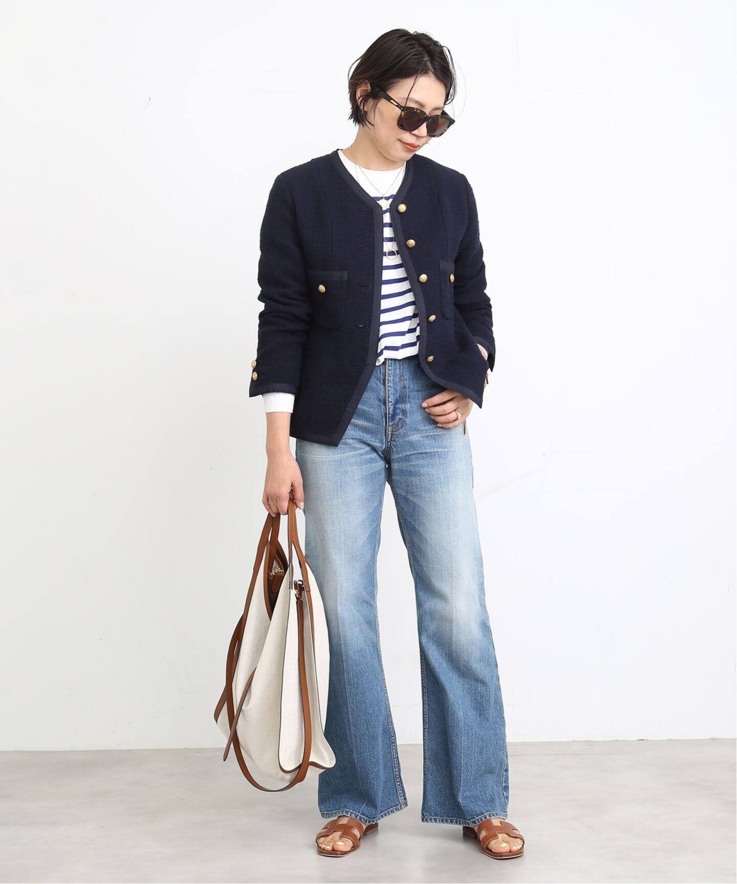 tweed Vネック ジャケット（その他ジャケット・スーツ）｜Deuxieme  