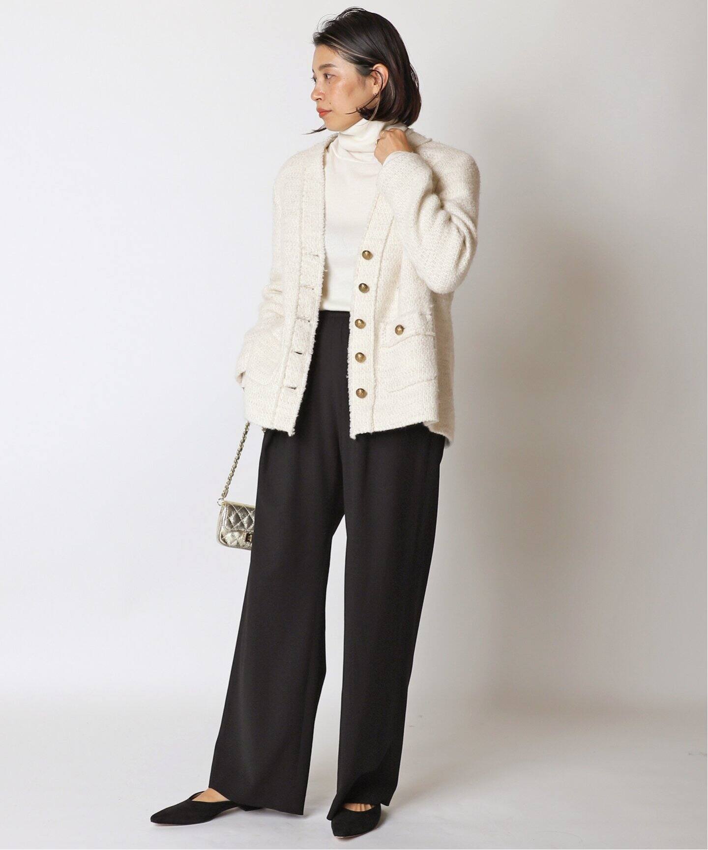 TWEED カーディガンジャケット WHT(DEU)（ノーカラージャケット  