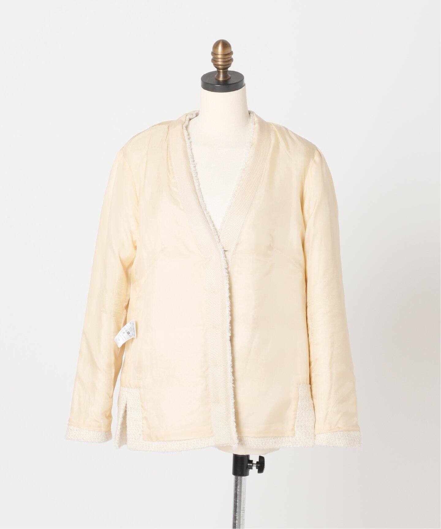 TWEED カーディガンジャケット WHT(DEU)（ノーカラージャケット 