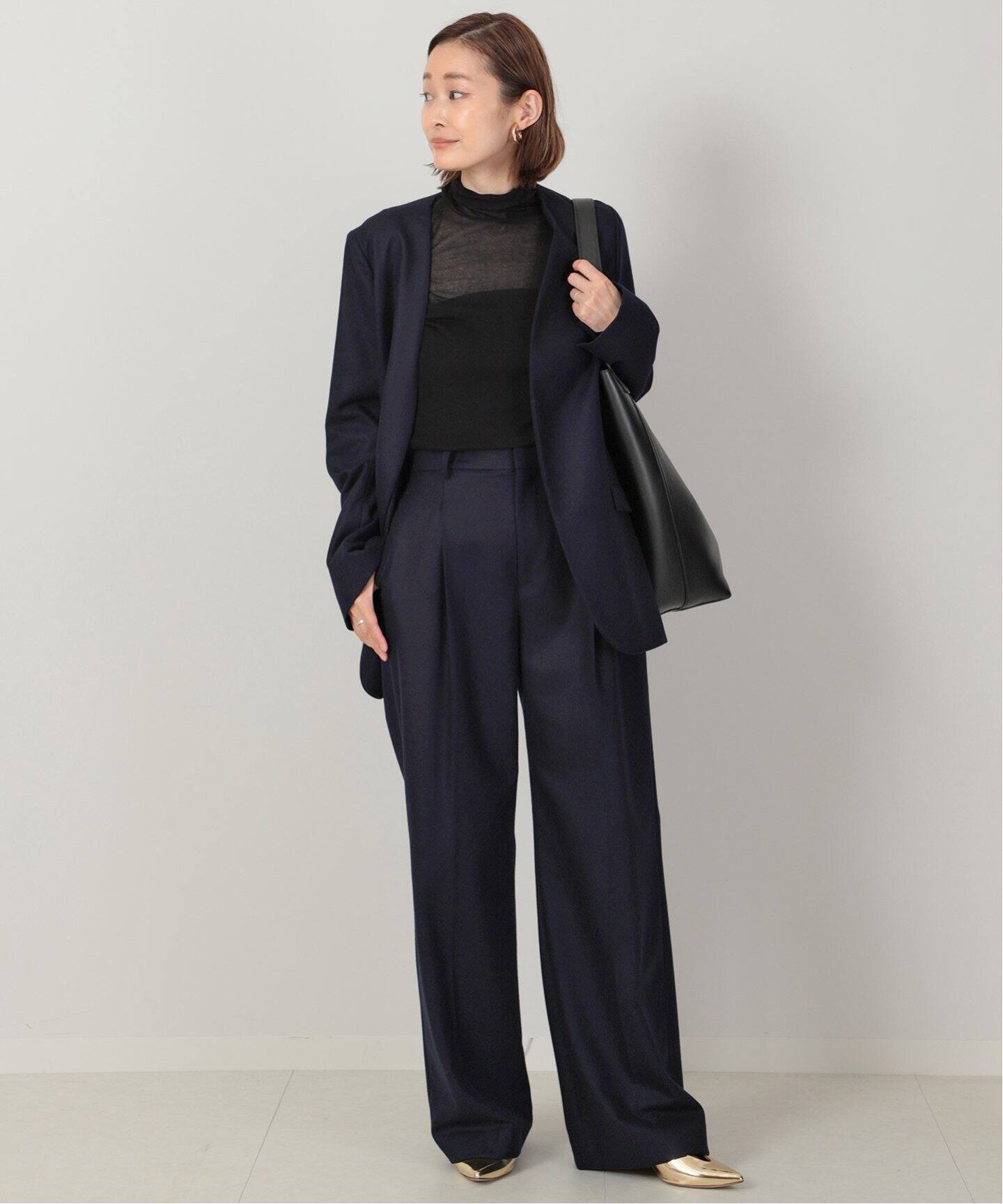 Collarless ブレザー(NAVY)（ノーカラージャケット）｜Deuxieme Classe 