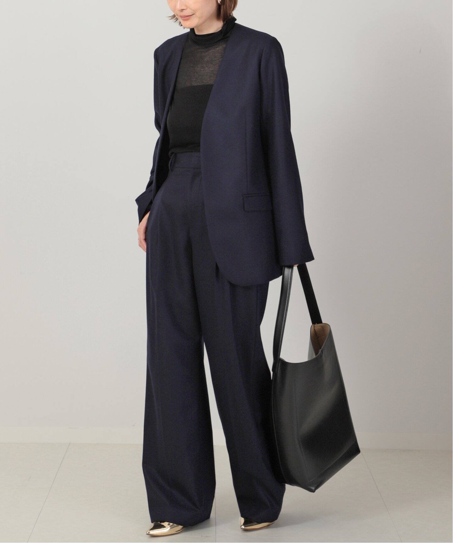Collarless ブレザー(NAVY)（ノーカラージャケット）｜Deuxieme Classe 