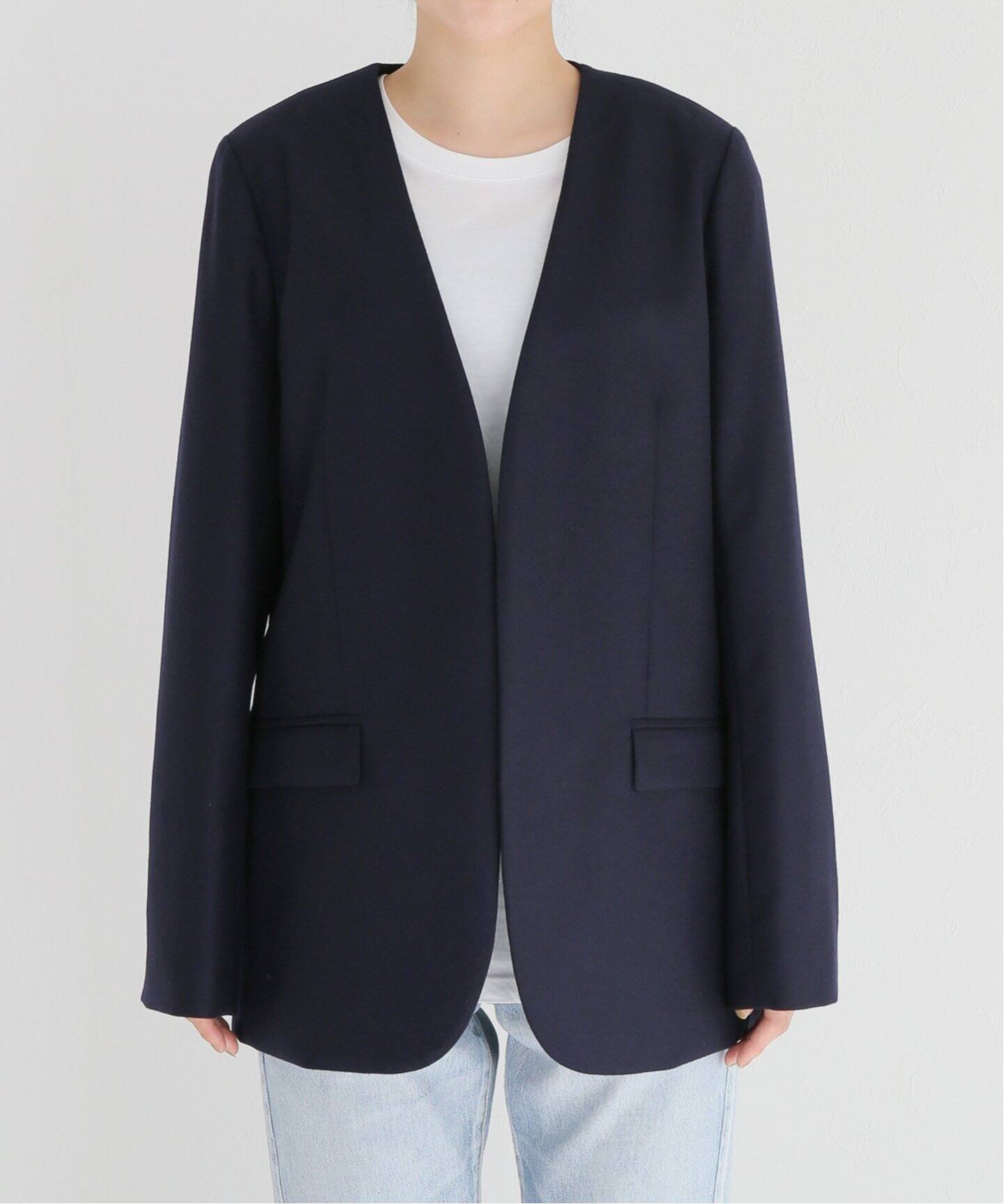 Collarless ブレザー(NAVY)（ノーカラージャケット）｜Deuxieme Classe 