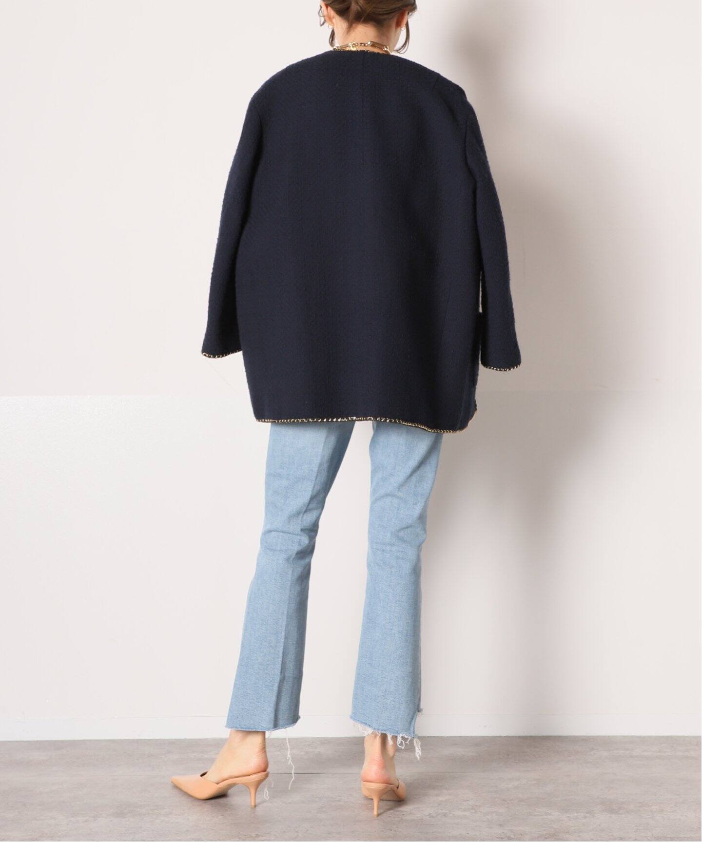 chain tweed ジャケット（ノーカラージャケット）｜MUSE de Deuxieme  