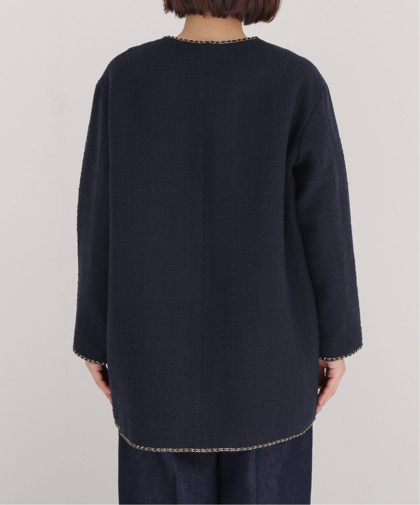 chain tweed ジャケット（ノーカラージャケット）｜MUSE de Deuxieme  