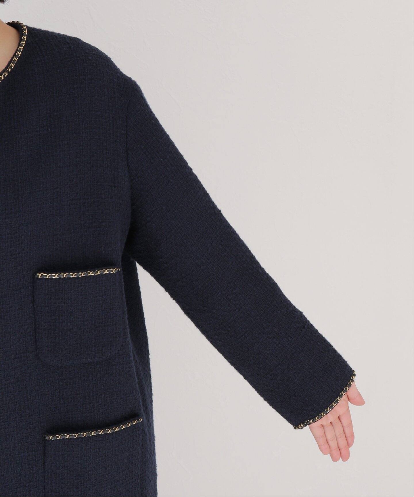 chain tweed ジャケット（ノーカラージャケット）｜MUSE de Deuxieme  