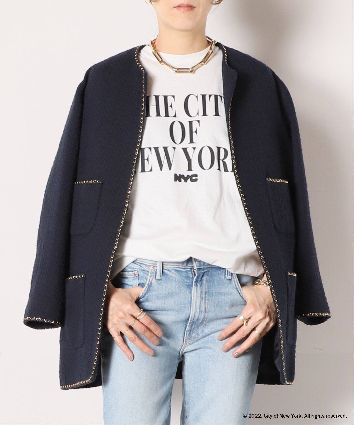 chain tweed ジャケット（ノーカラージャケット）｜MUSE de Deuxieme  