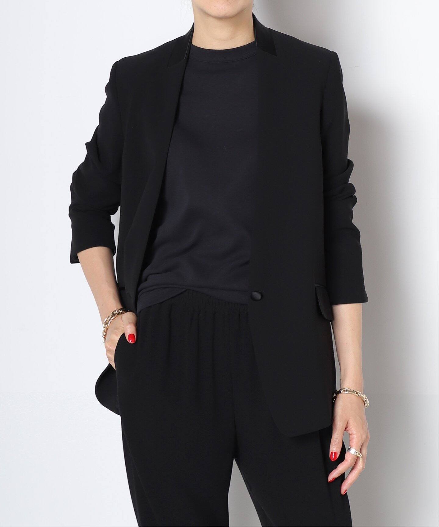 Col Pierrot/コルピエロ】BLACK SINGLE ジャケット - ノーカラージャケット 