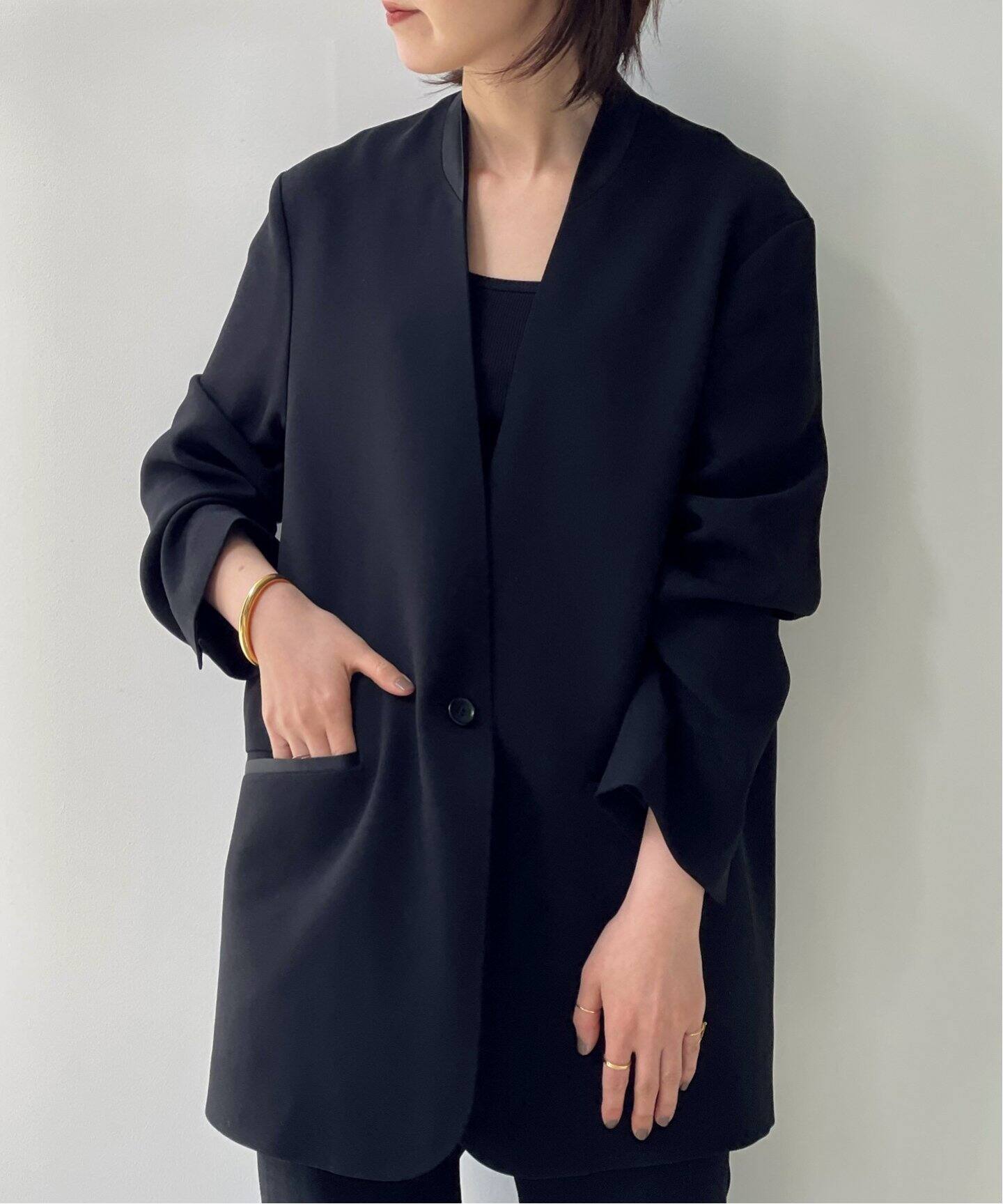 No Collar Relax Jacket（ノーカラージャケット）｜L