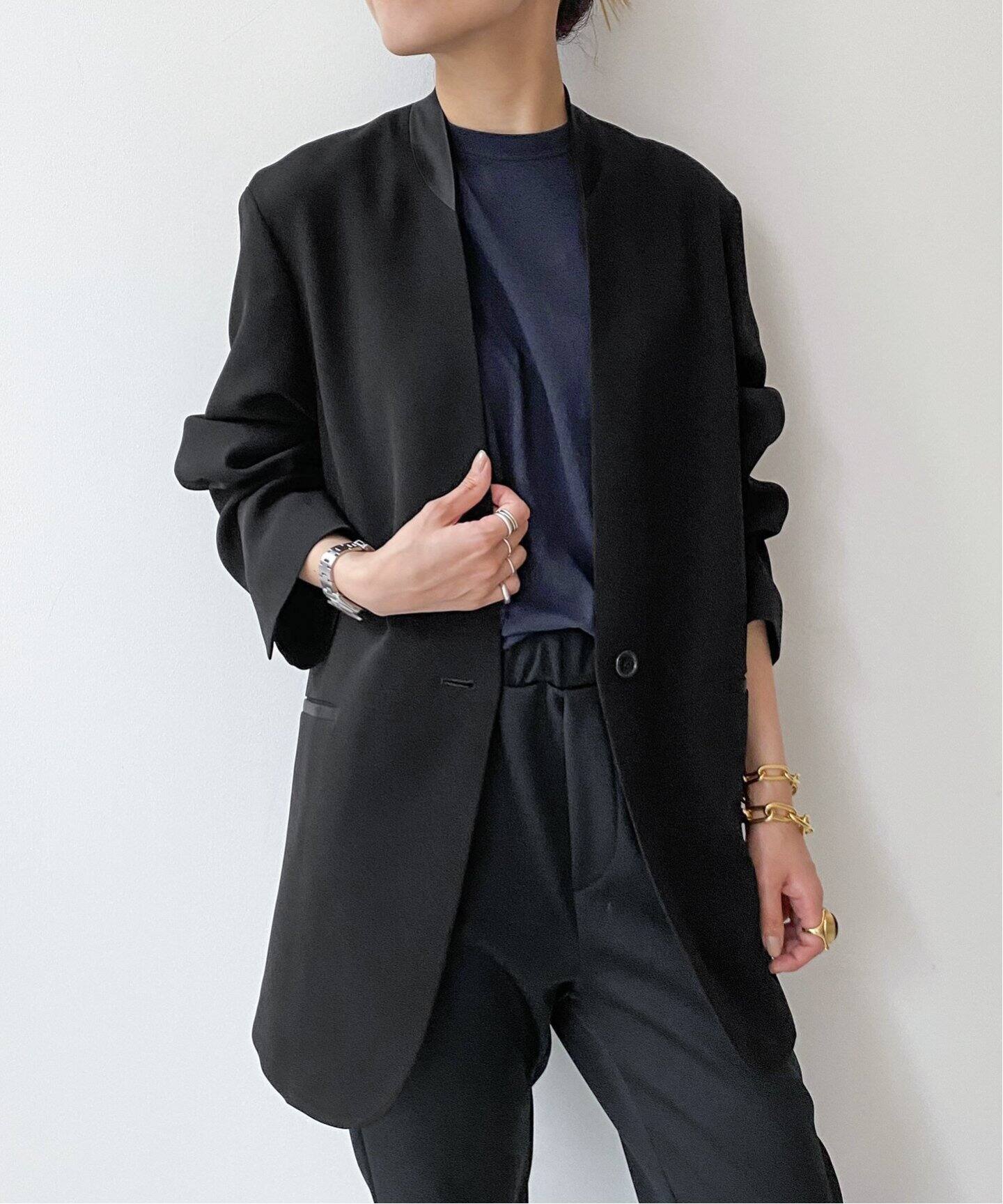 No Collar Relax Jacket（ノーカラージャケット）｜L 