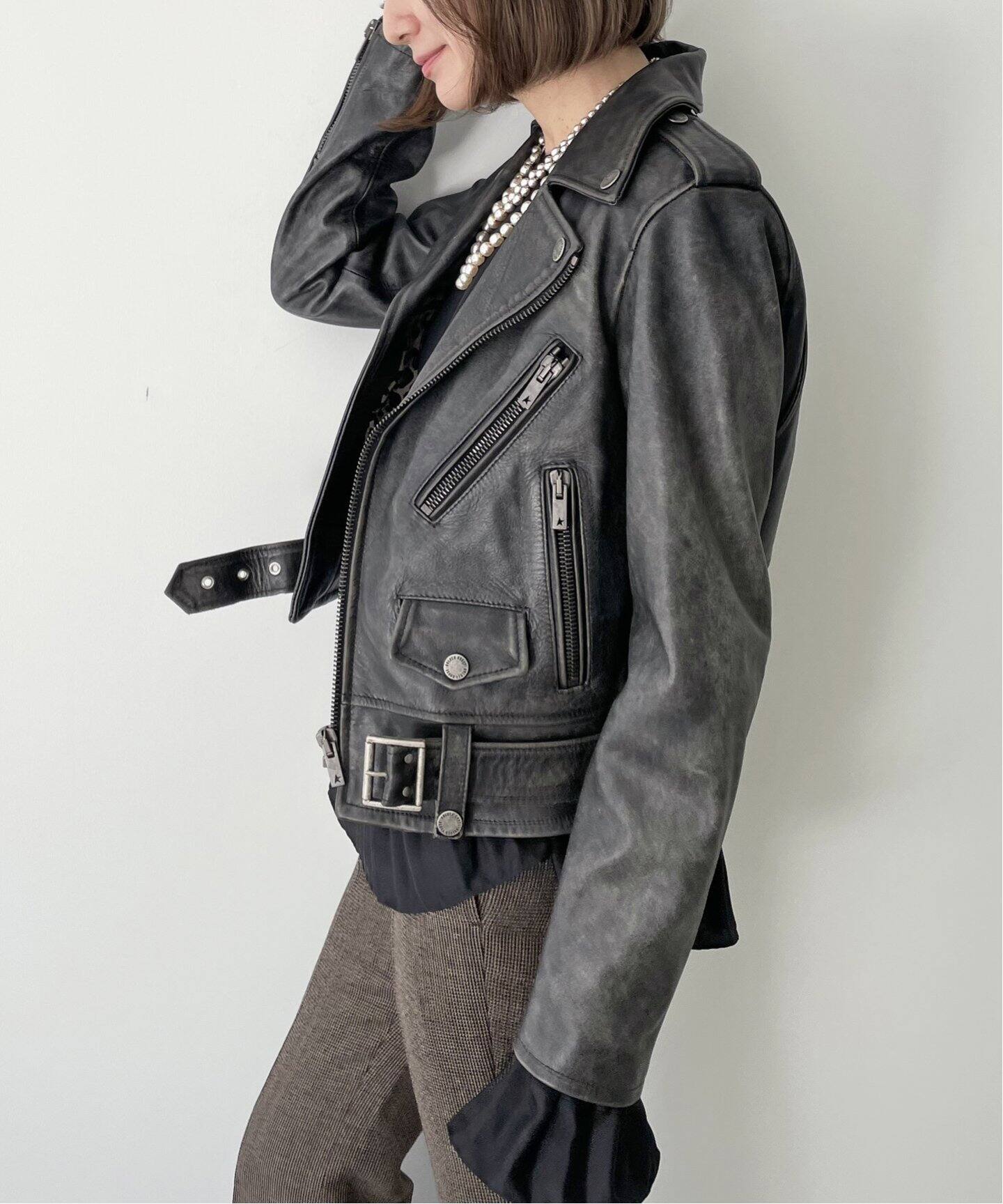 GOLDEN GOOSE/ゴールデングース】CHIODO LEATHER JACKET（レザー 