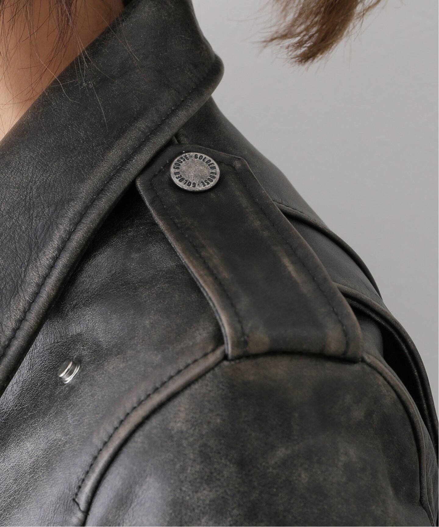 GOLDEN GOOSE/ゴールデングース】CHIODO LEATHER JACKET（レザー 