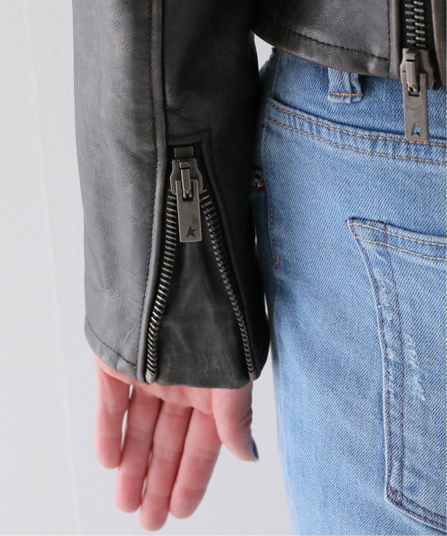 GOLDEN GOOSE/ゴールデングース】CHIODO LEATHER JACKET（レザー  