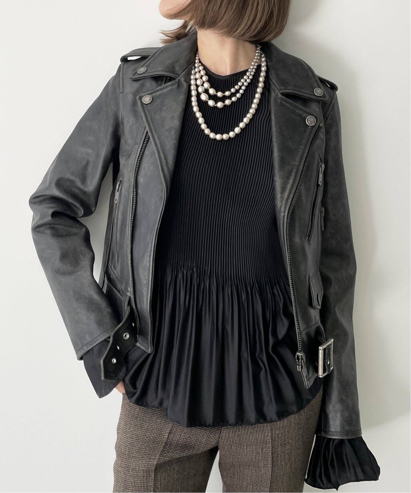GOLDEN GOOSE/ゴールデングース】CHIODO LEATHER JACKET（レザー 